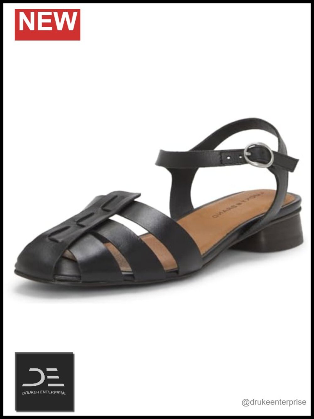 Lucky Brand Zilma Women's Leather Block Heel Fisherman Sandals Ankle Strap